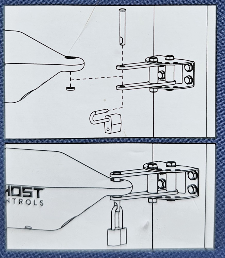 Ghost Controls AXLC Single Automatic Gate Opener Operator Locking Clevis Pin