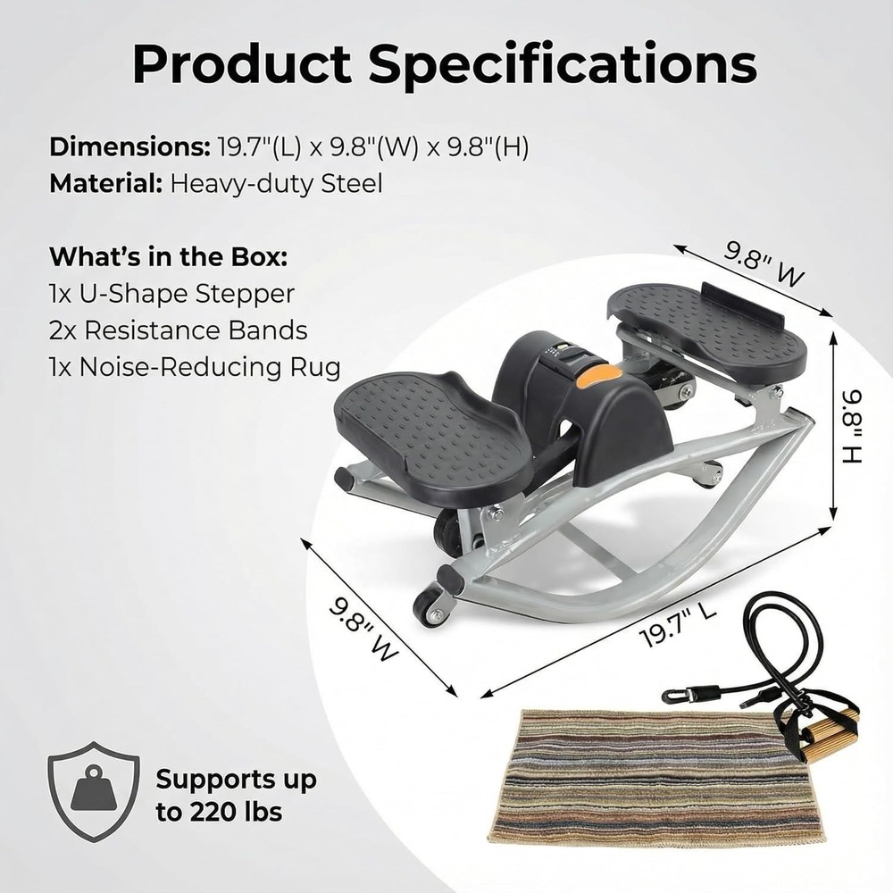 Stepper Workout Exercise Equipment for Legs Glutes Low-Shock