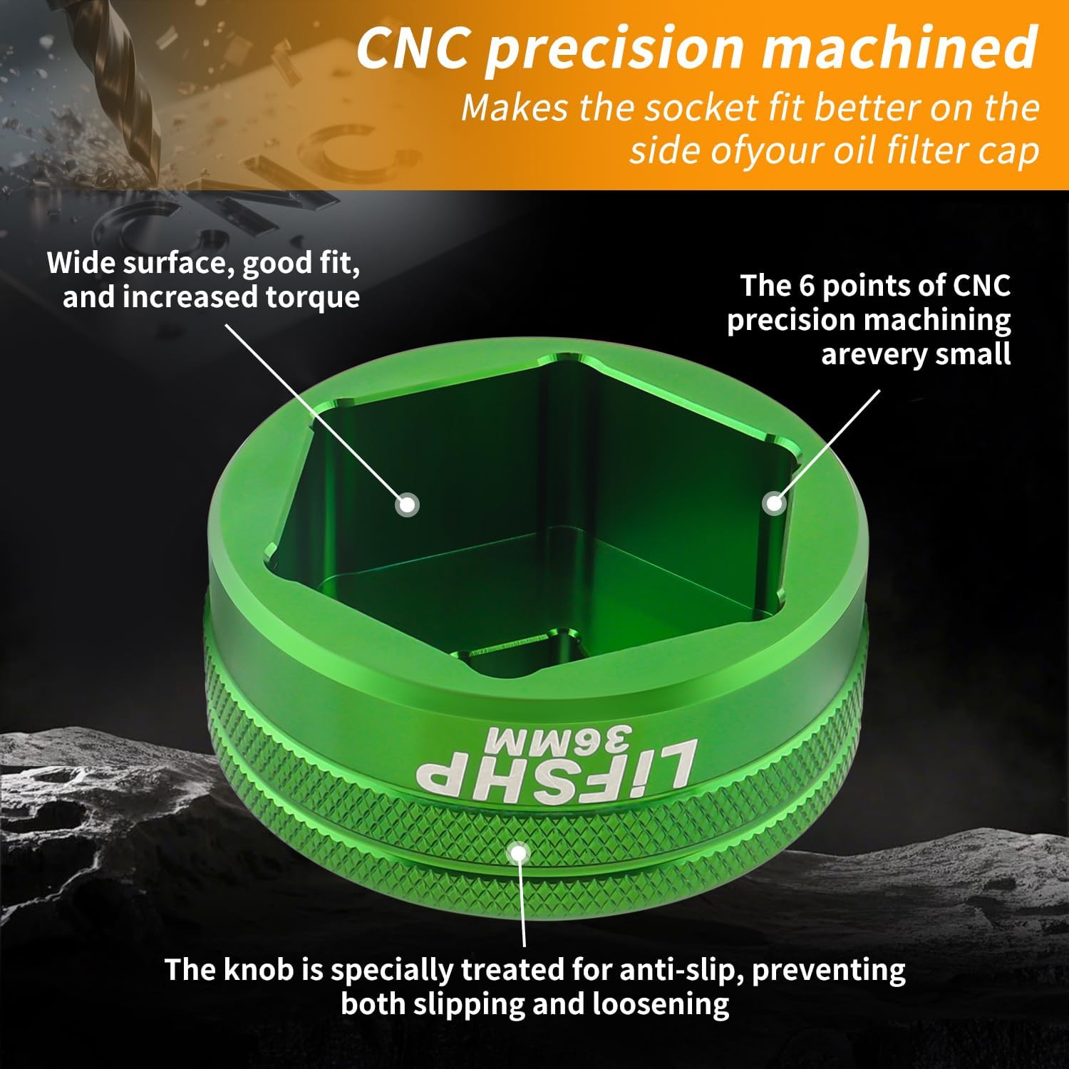 36Mm Oil Filter Socket, Oil Filter Removal Tool for Ford F250, BMW, Mini, Volvo,