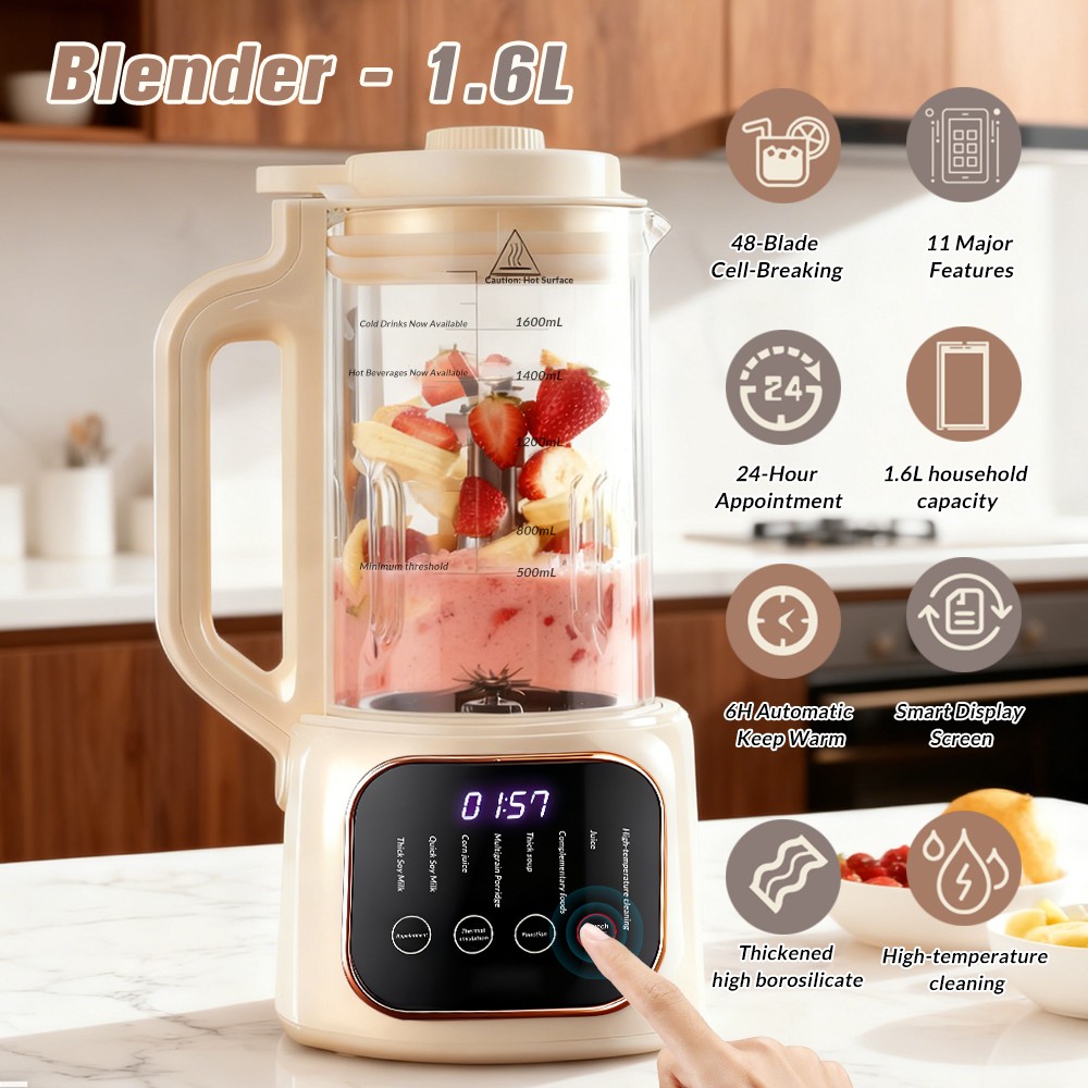 54oz Nut Milk Maker Machine, 10in1 Automatic Plant Based Milk Maker 6H Keep Warm