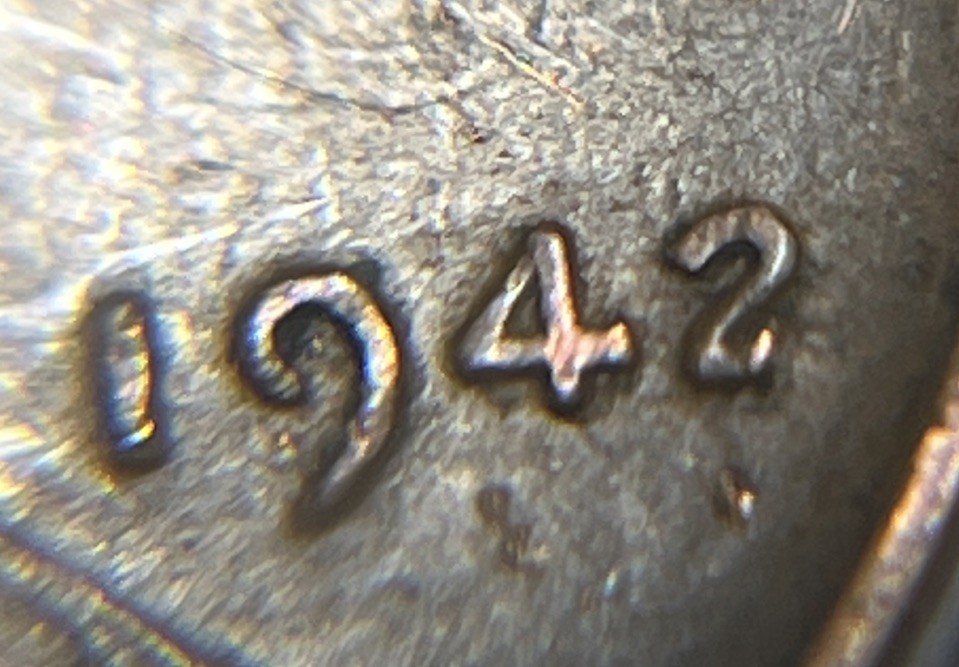 1942 Wheat Penny Error Deformed 2 Date Error