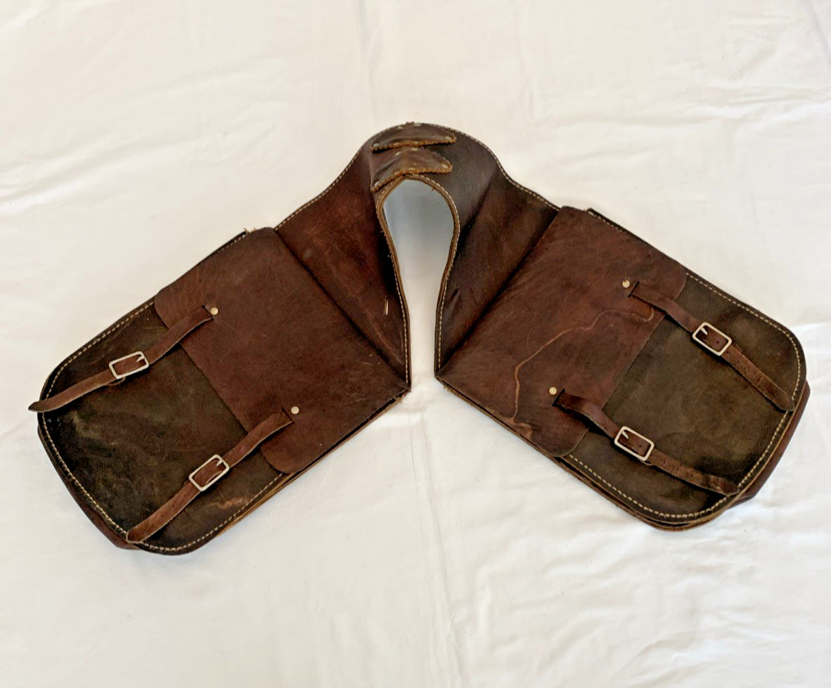 Vintage Leather Saddle Bags • Western Cowboy Horse Tack