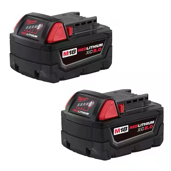 Milwaukee 48-11-1850 M18 XC 5.0 AH 18 Volt Capacity Battery 2 PACK 48-11-1852