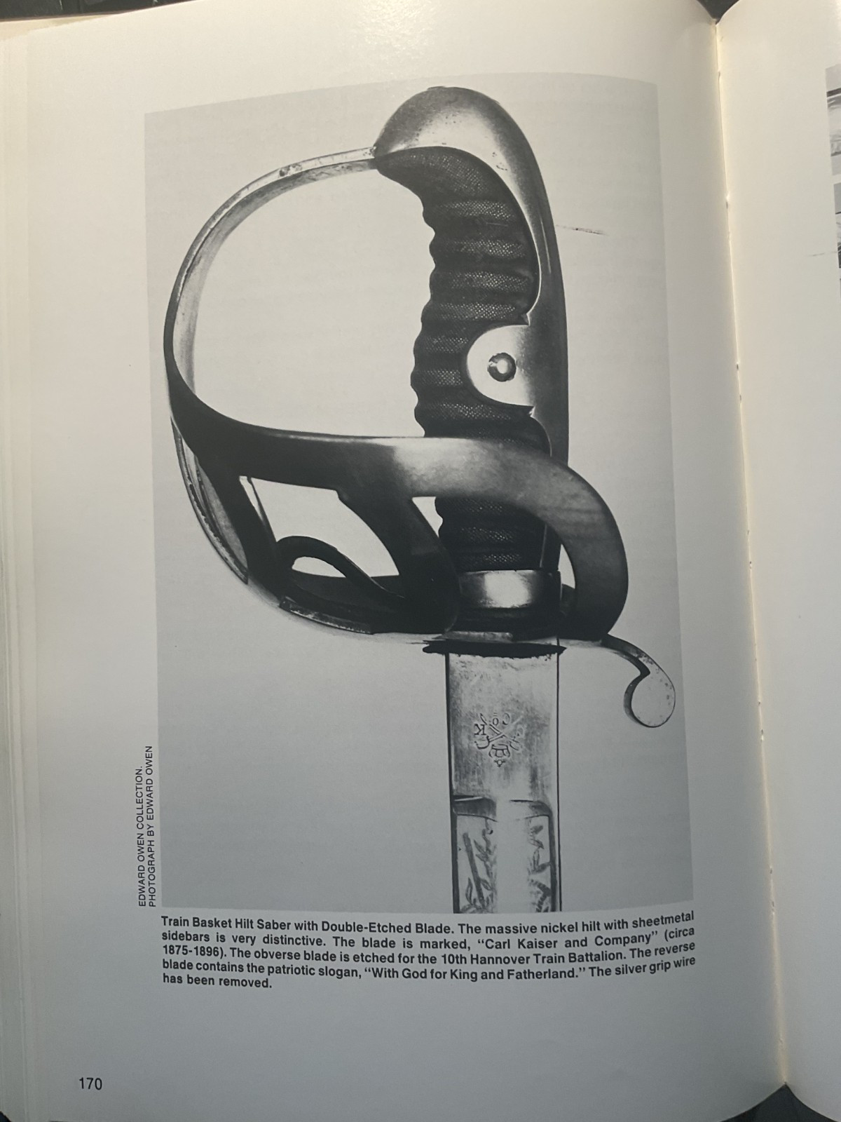 Rare dedication engraved and blued blade German Empire train basket hilt saber