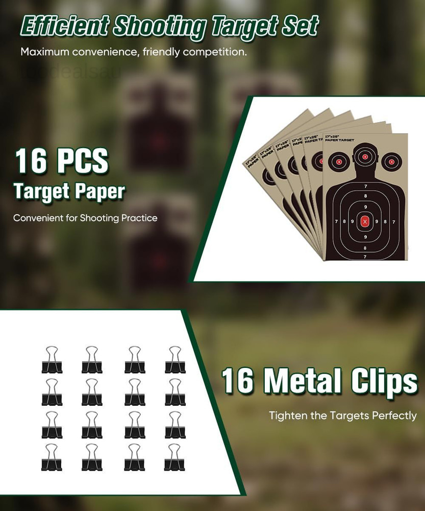 Adjustable 5-Prong Base Shooting Target Stand, Portable Medium, Black