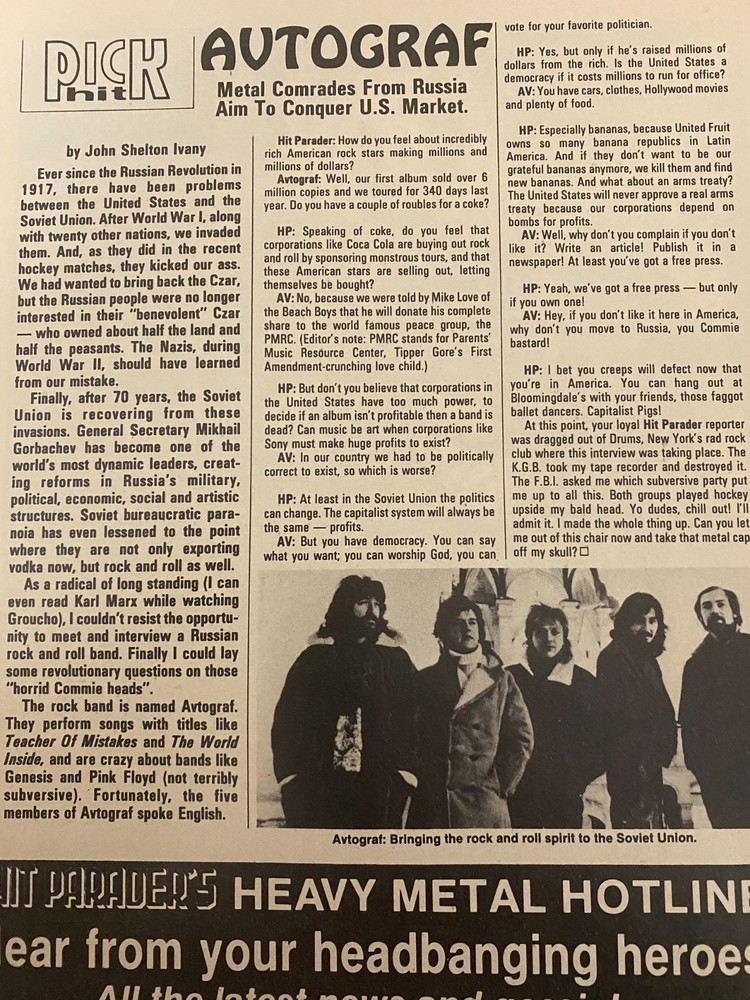 Autograf, Full Page Vintage Clipping