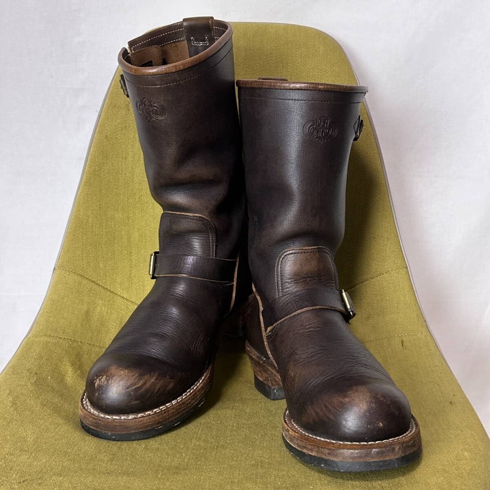 LOST CONTROL Boots Engineer Boots Leather Brown Size 9