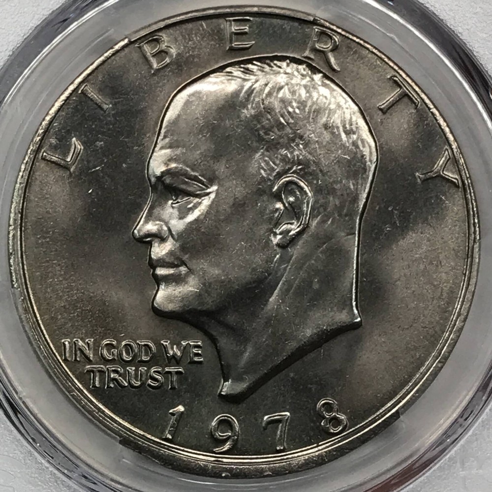 1978 P Clad Ike Eisenhower Dollar PCGS MS-65 *Partial Collar Mint Error*