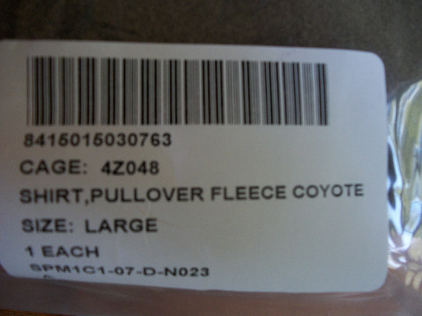 US Military Polartec Fleece Half-Zip Pullover Shirt USMC** New** Sz.Large