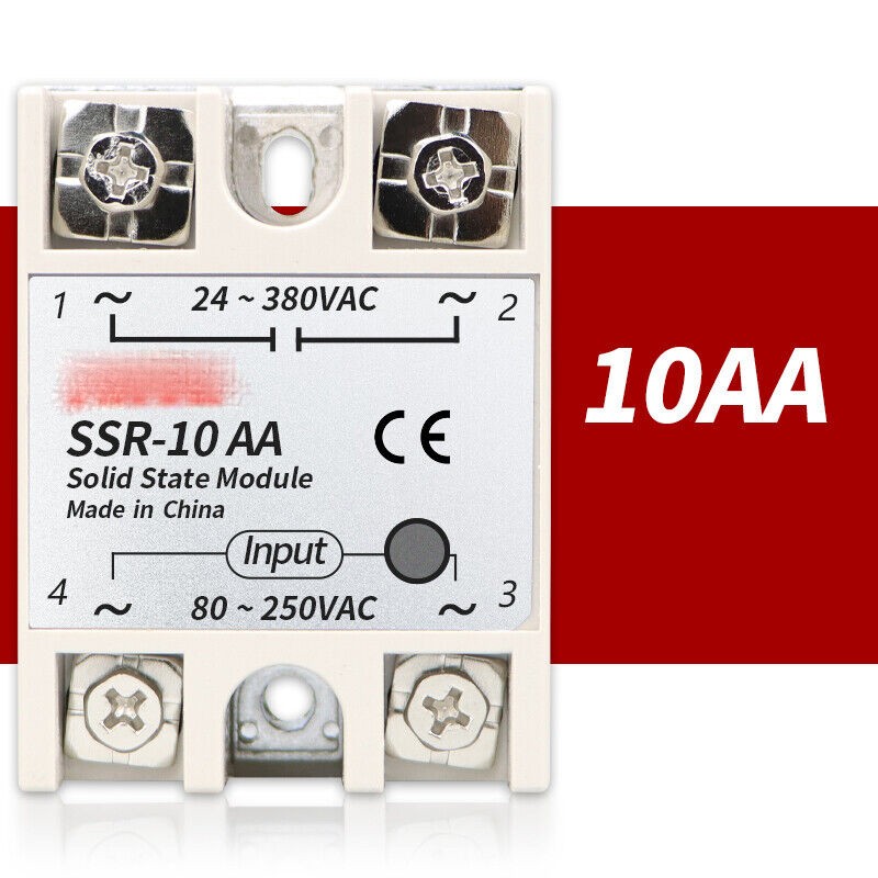 Single Phase Solid State Relay Module AC - AC SSR 10AA-100AA 80-250VAC 24-380VAC