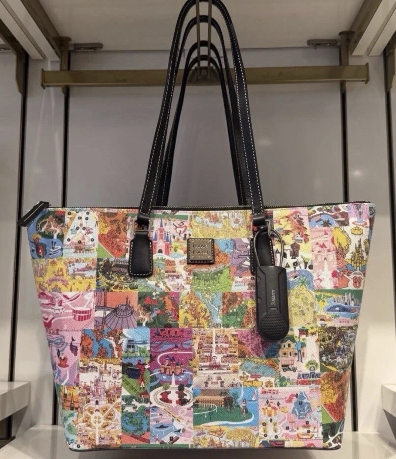 2026 Disney Parks Dooney & Bourke Vintage Park Maps Icons Tote Bag Purse