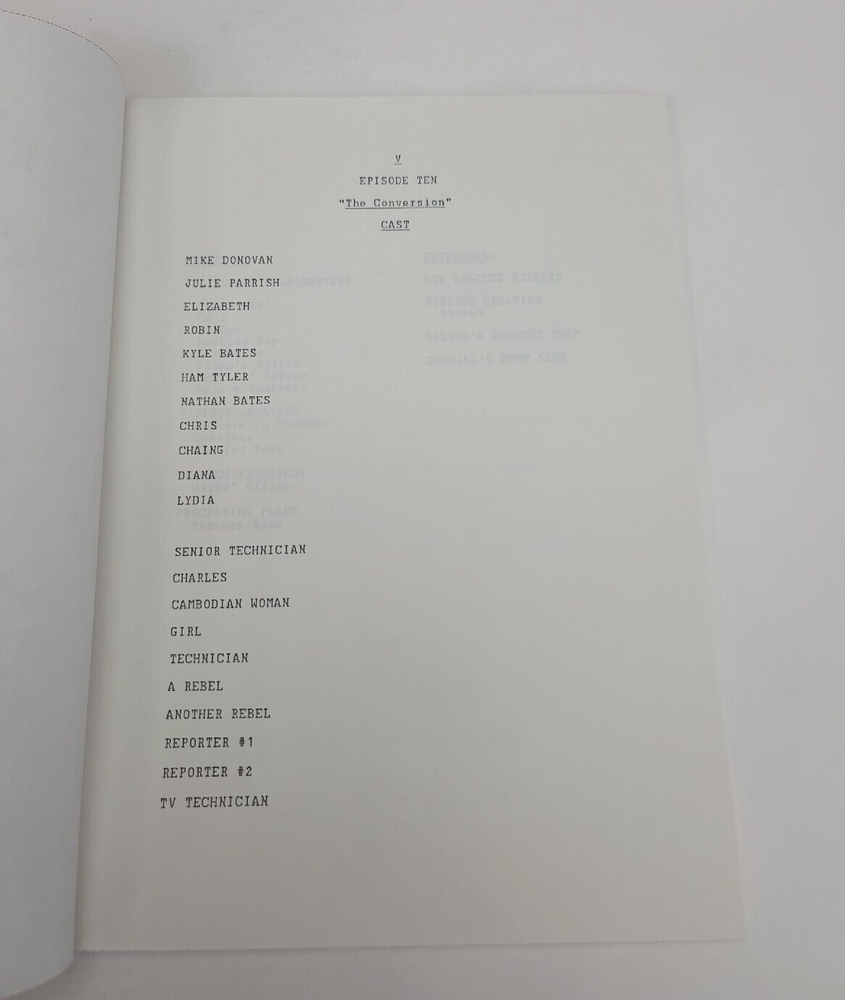 V / Brian Taggert 1984 TV Script, June Chadwick, Robert Englund "The Conversion"