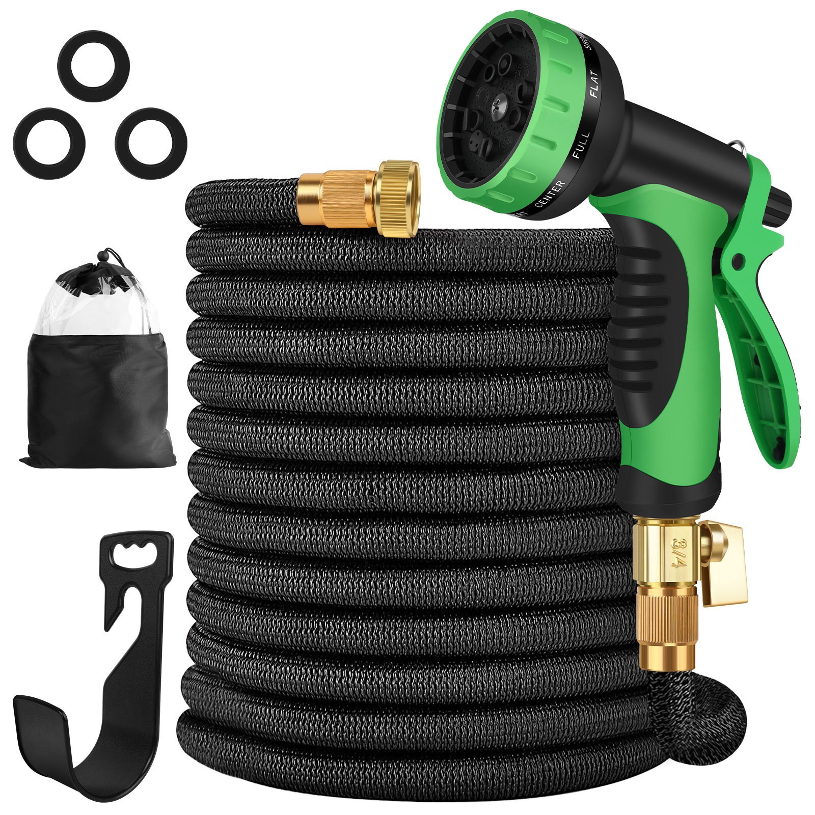150FT Expandable Flexible Heavy Duty Garden Water Hose with 10 Mode Spray Nozzle