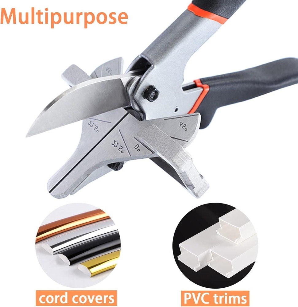 X-Large Adjustable Miter Shear - 0 to 135 Degrees, Safe Cutting Scissors