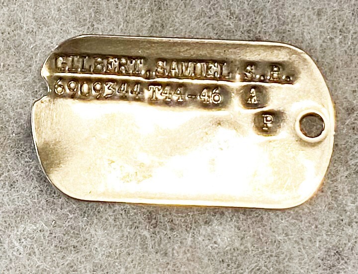 WWII Single Samuel Gilber T-44 Dog Tag