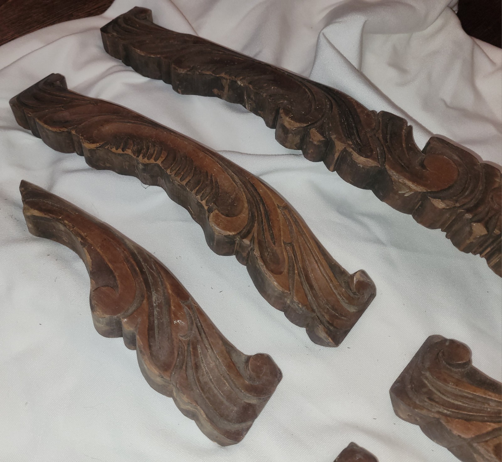 Antique 19th Century Hand Carved Architectural Scrollwork, Salvaged Sofa Apron