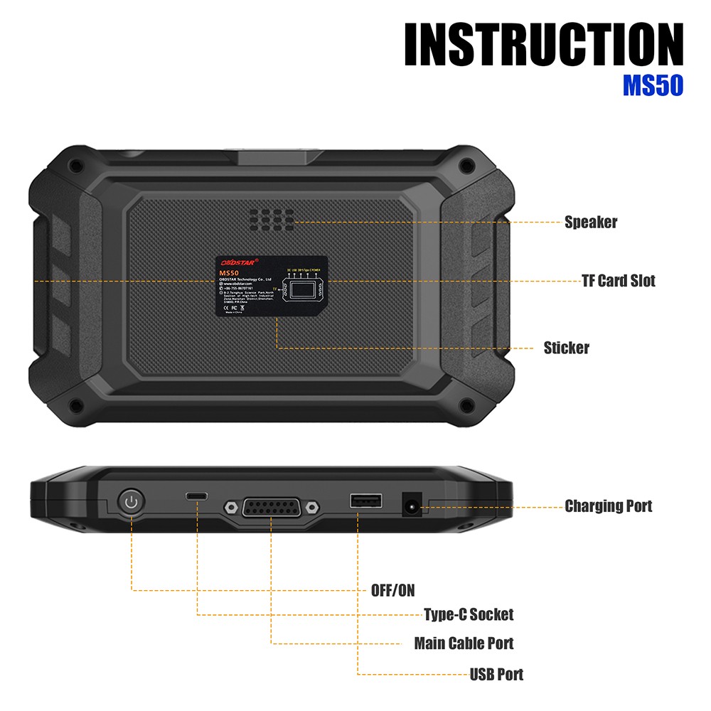 OBDSTAR MS50 STD Motorcycle Diagnostic tool OBD2 Scanner Key Coding Action test