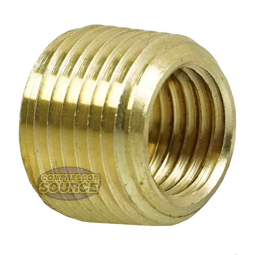 3/8" Male NPT Outer x 1/4" Female NPT Inner Solid Brass Socket Bushing FB110EE
