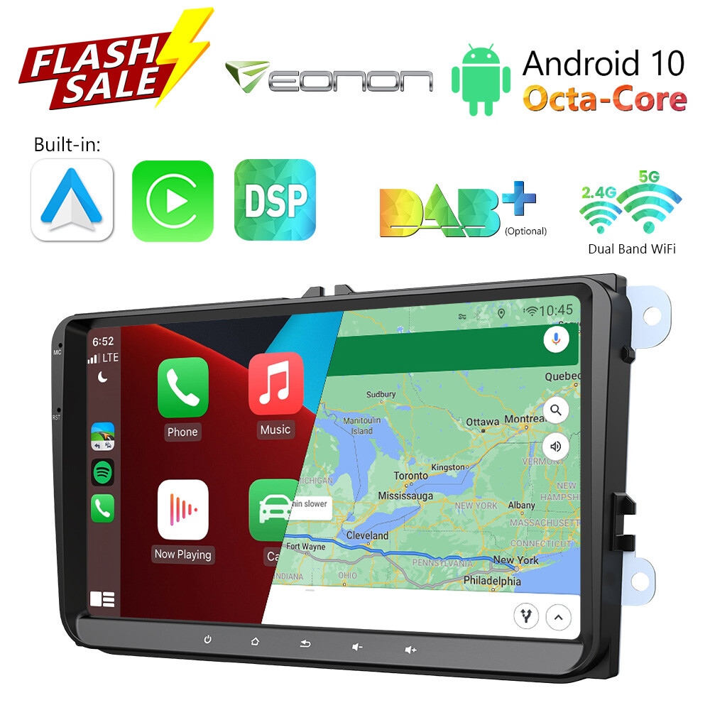 Octa Core 9" Android Car Stereo Radio CarPlay GPS DSP For VW Jetta Passat Golf 6