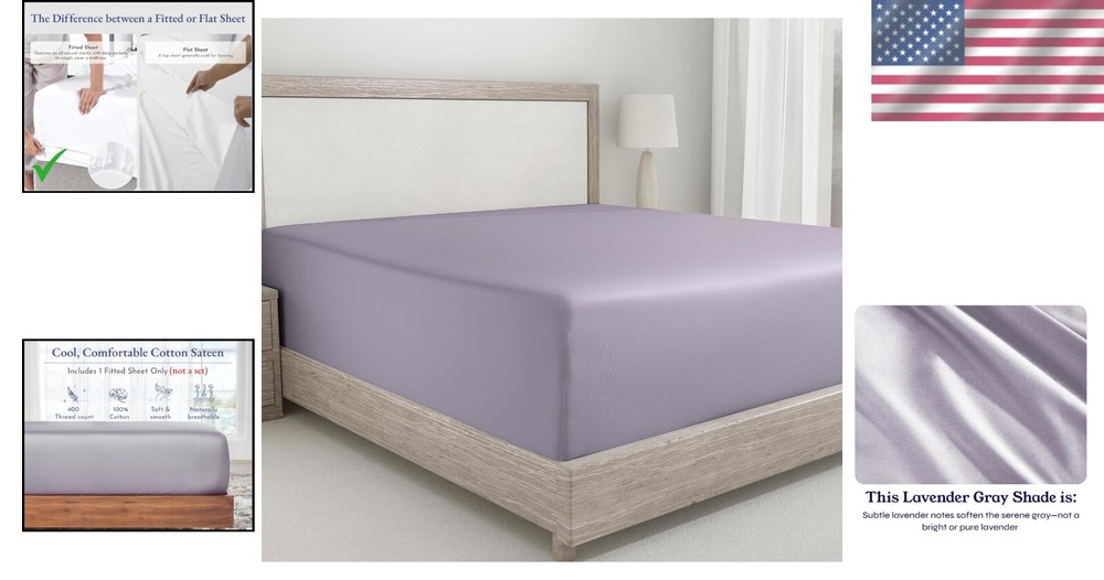 Durable Full 400 Thread Count Fitted Sheet – No Pop-Off Elastic, Soft Comfort