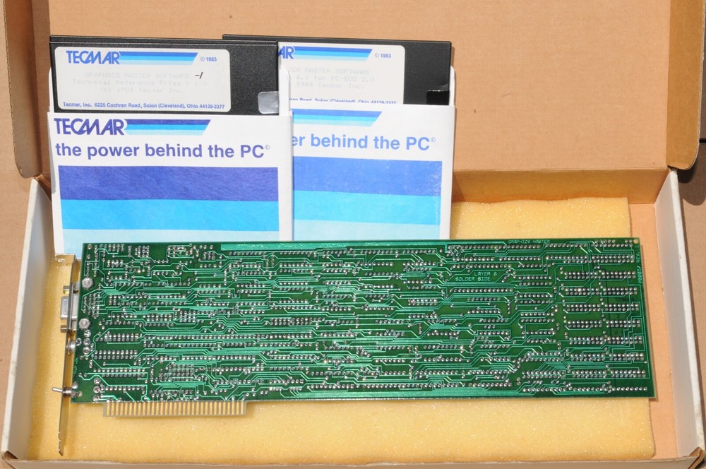 TECMAR GRAPHICS MASTER PC VIDEO CARD, WITH SOFTWARE, USED, TESTED, WORKING