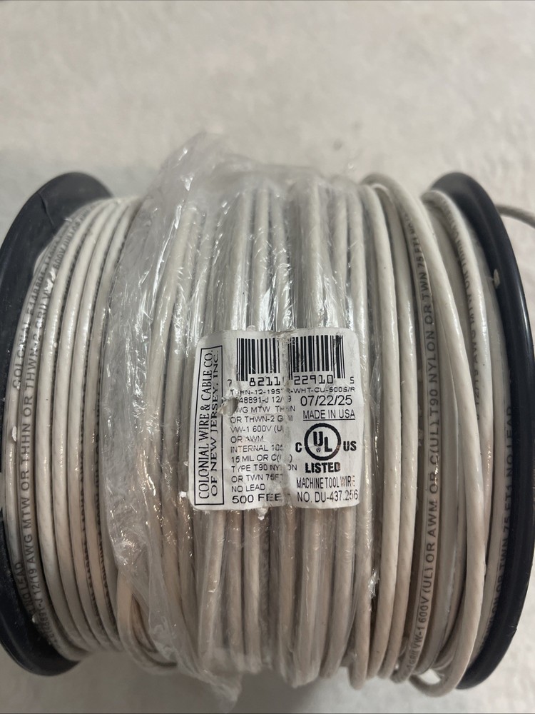 Colonial Wire & Cable Machine Tool Wire White 500 FT DU-437.256