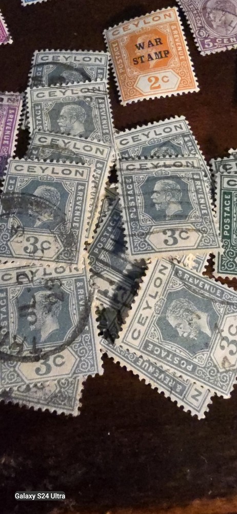 Large Lot British Ceylon Stamp Lot