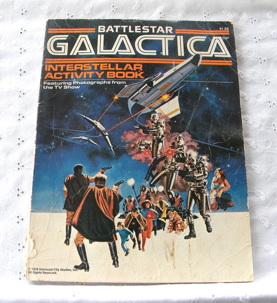 Battlestar Galactica Interstellar Activity Book 1978 Commander Adama Cap Apollo