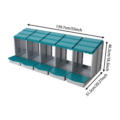 Chicken Laying Box Modern 5-Compartment Chicken Nesting Box with Egg Collection