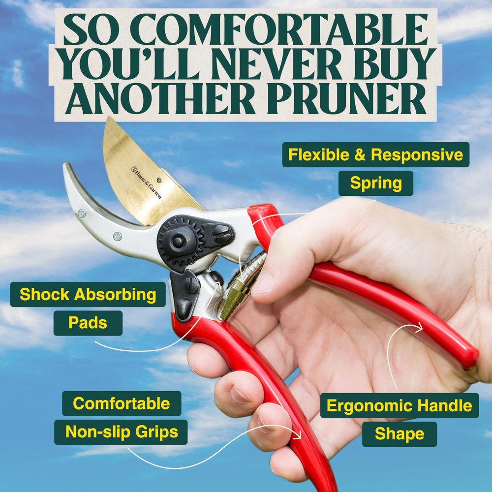 ClassicPRO 8.5" Professional Premium Titanium Bypass Pruning Shears - Use As ...