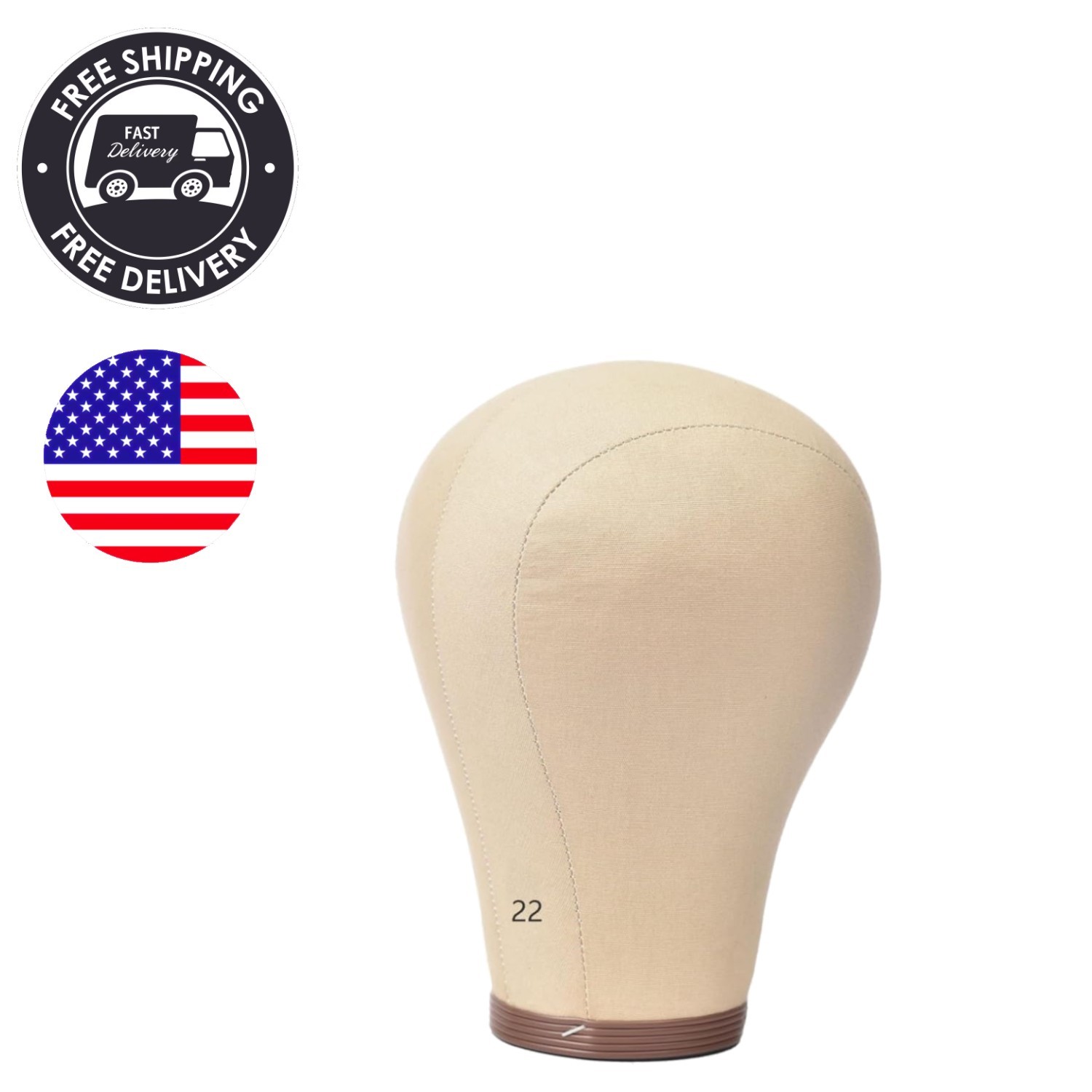 22-inch Cork Canvas Styling Head for Professional Wig Display & Creation