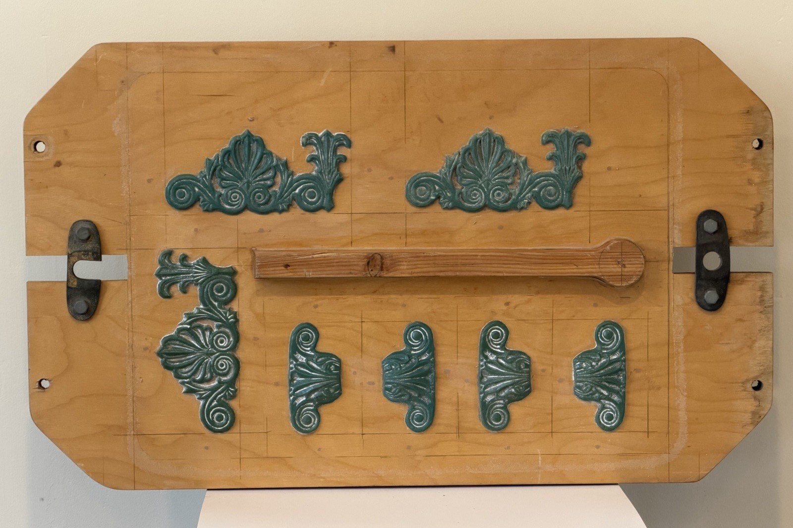 Mid Century Industrial Wood Foundry Mold Abstract Wall Art 1960 Patterns