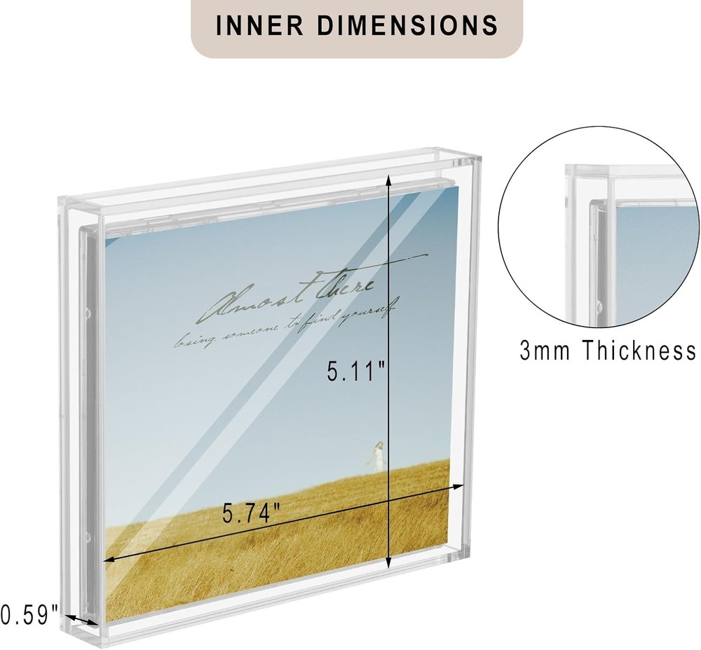 CD Frame Display Case, Acrylic CD Display Box Clear Wall Mount Display Shelf ...