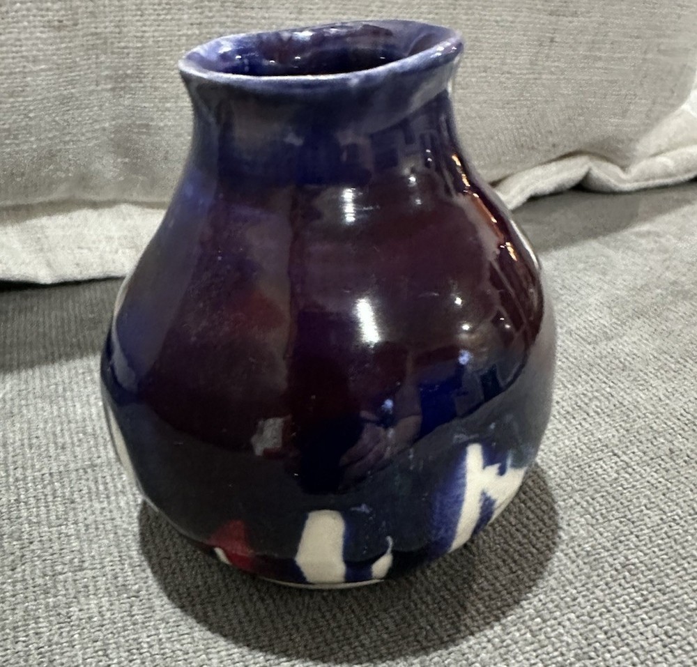 Blue Glaze Studio Pottery Bud Vase Home Decor