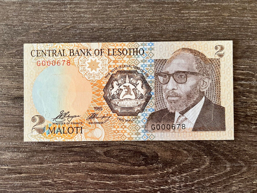 1989 Lesotho 2 MALOTI World Banknote