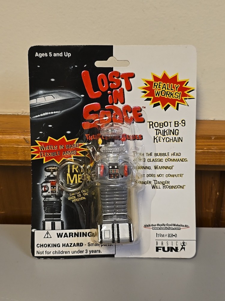 LOST IN SPACE ROBOT B-9 Talking Keychain New Sealed Basic Fun 1997