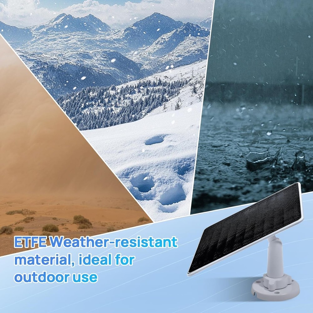 ECOWORTHY Solar Panel for Ring Camera Outdoor Wireless, 5W Fast Charging Comp...