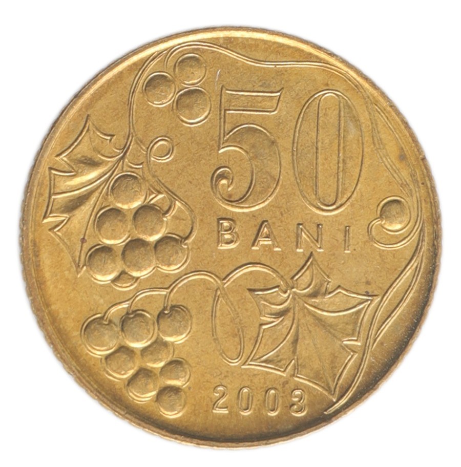 Moldova 50 Bani, 1997-2008, KM #10, Mint