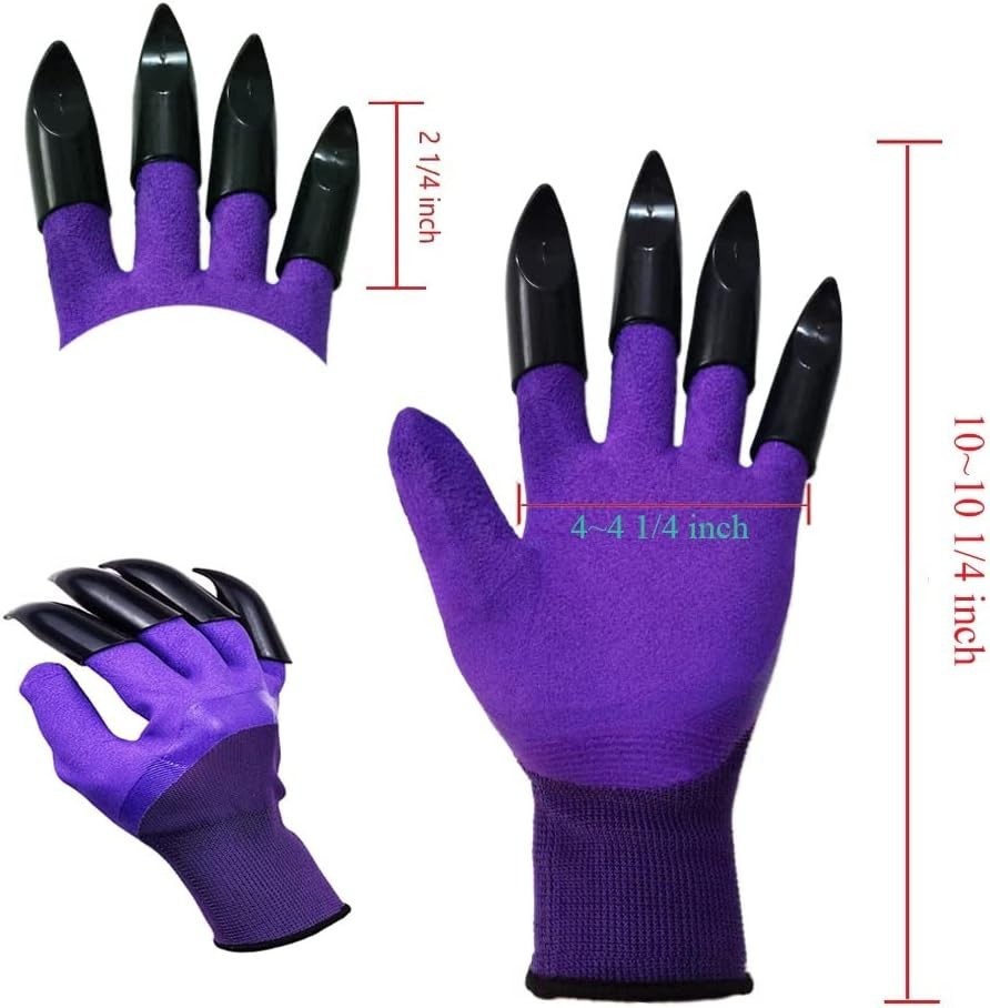Multi-Functional Garden Claw Gloves - Includes Purple & Green for Every Gardener