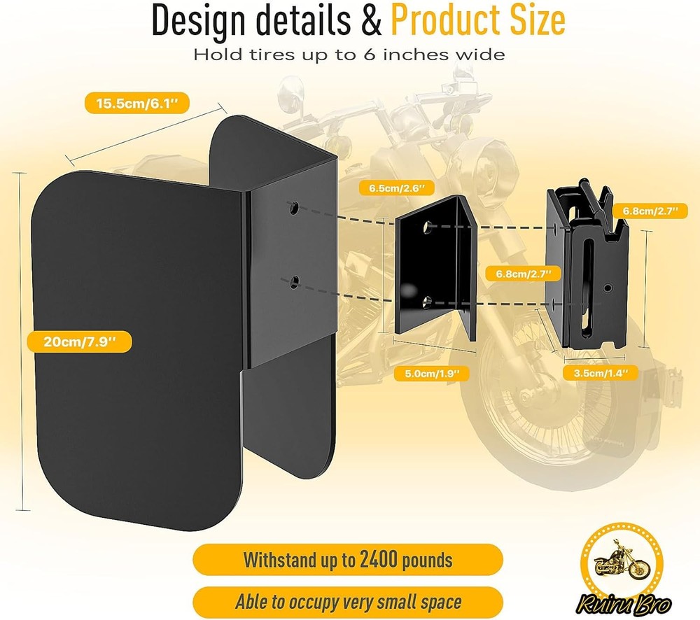 4 Pack E Track Wheel Chock,E Chock & Strap Kit,Motorcycle 4 pack