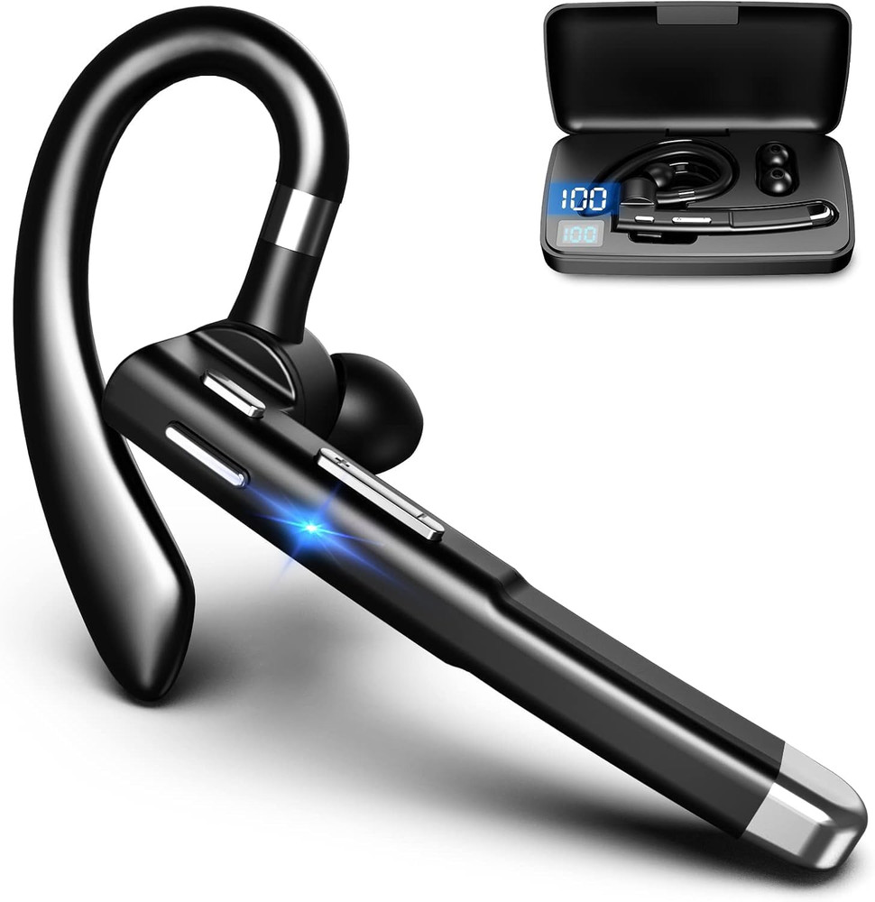 Bluetooth Headset for Work 500Hrs Standby Time with Charging Case 270 Degrees Ro