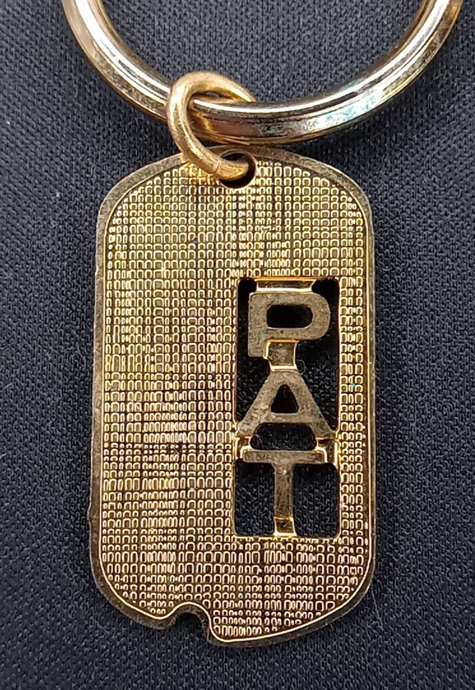 Pat Name Gold Tone Keyring Personalized