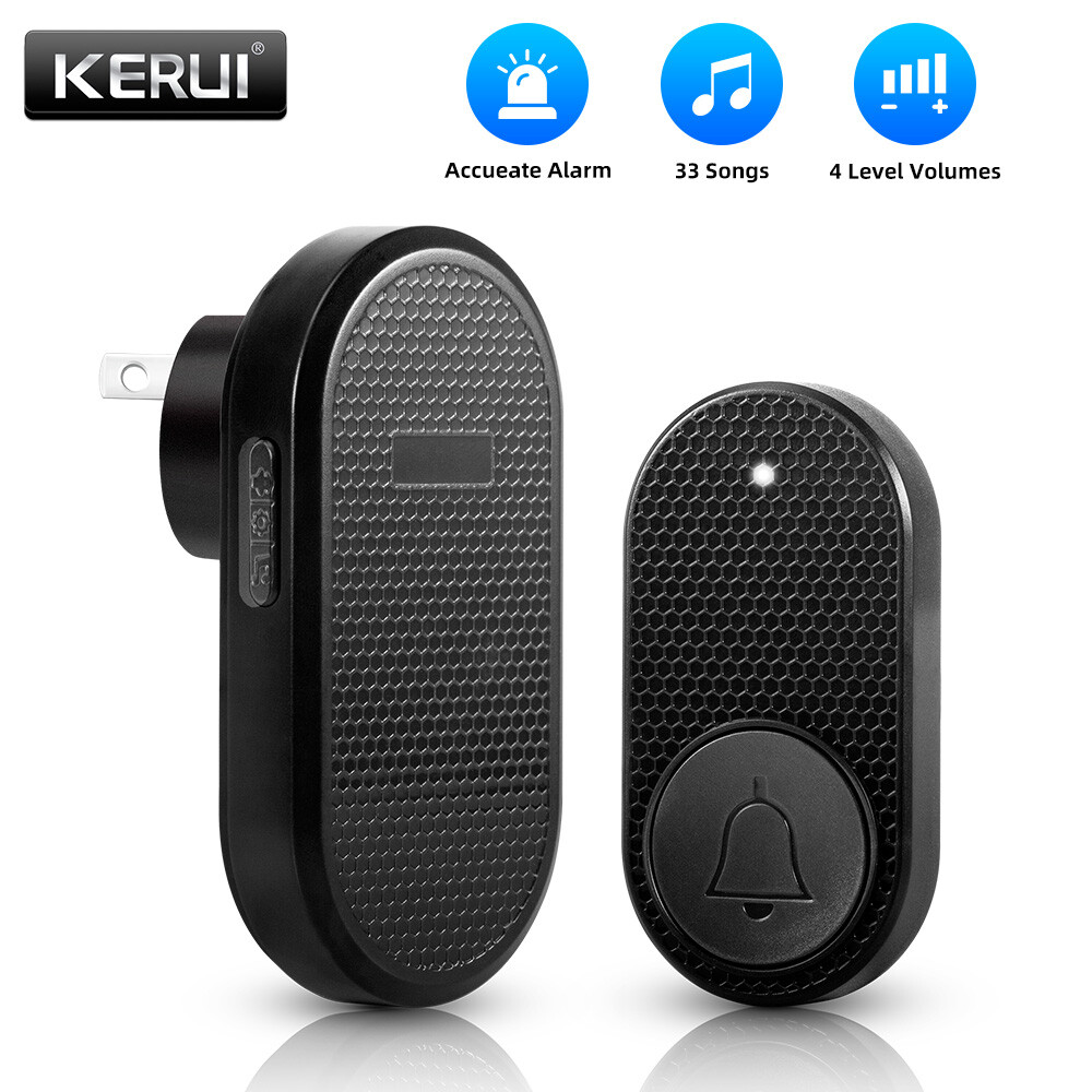 Wireless Doorbell Chime Waterproof Plugin Receiver Adjustable Volume 1000FT Kit