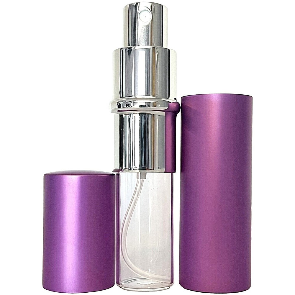 10ml 0.34oz Empty Perfume Glass Spray Bottles Silver Atomizer Purple Casing