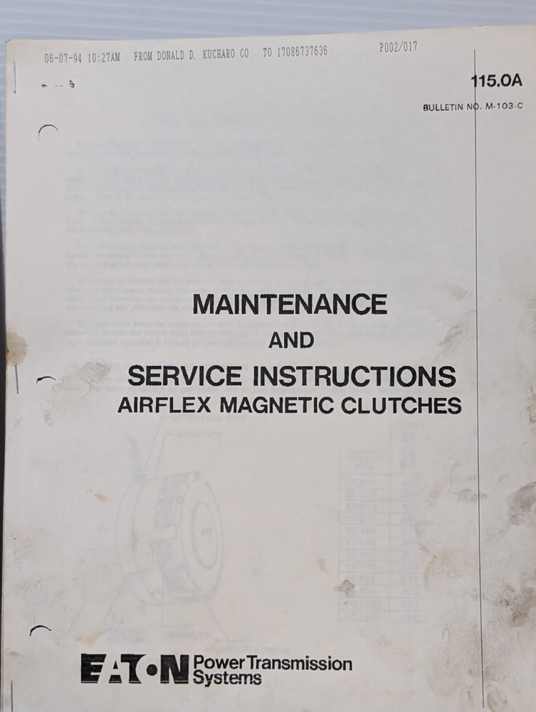 Asstd Reference Materials for Kearney & Trecker TF-17 Vertical Milling Machine