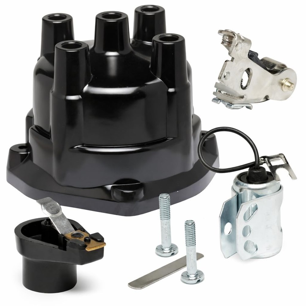 Ignition Distributor Cap, Rotor, Points, Condenser tune up Kit for Black