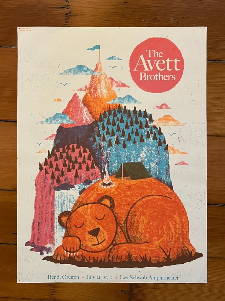 Avett Brothers Concert Poster Bend OR 2017 Half & Half Screenprint original OBO