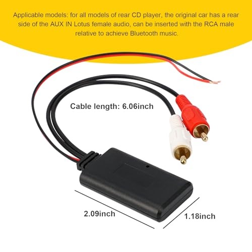 Car Wireless Bluetooth Cable Adapter, Universal Automotive Wireless Radio