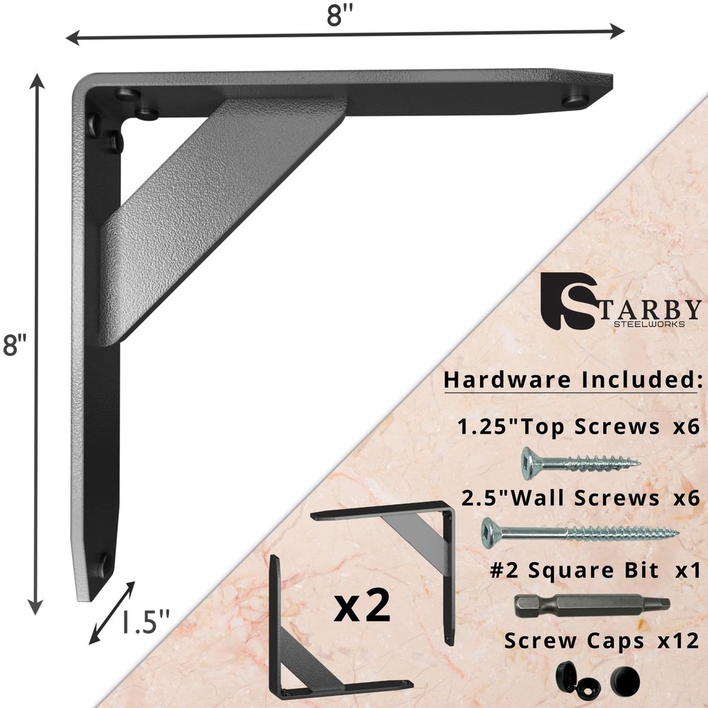 Starby Jetstream Solid Heavy Duty Low Profile Welded Countertop Support Shelf...