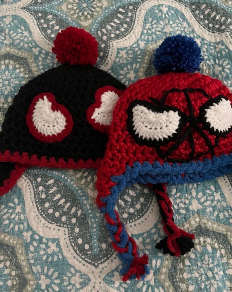 Handmade Crochet Spider-Man Hats {READ DESCRIPTION}
